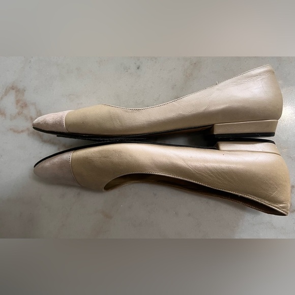 Verona Neutral Colored Cap Toe Ballet Flat Women’s Size 8 made in Italy - Picture 2 of 5